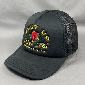 Steve Aoki Hubb Caps Shut Up & Kiss Me Snapback Hat Foam Trucker Adjustable Mens